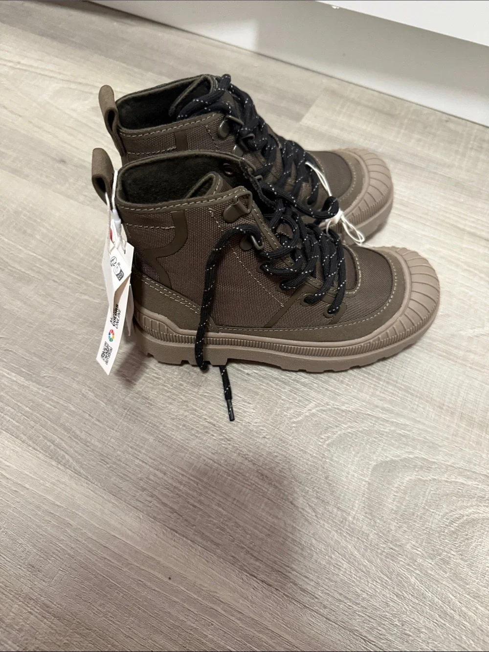 Kids Brown Outdoor Lace-Up Boots